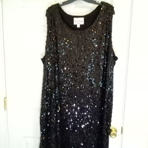 Avenue Black Sequined Dress Size 26/28.